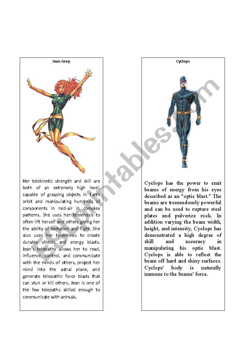 Superheroes 7 ( Cyclops (X--Men) and Jean Grey)