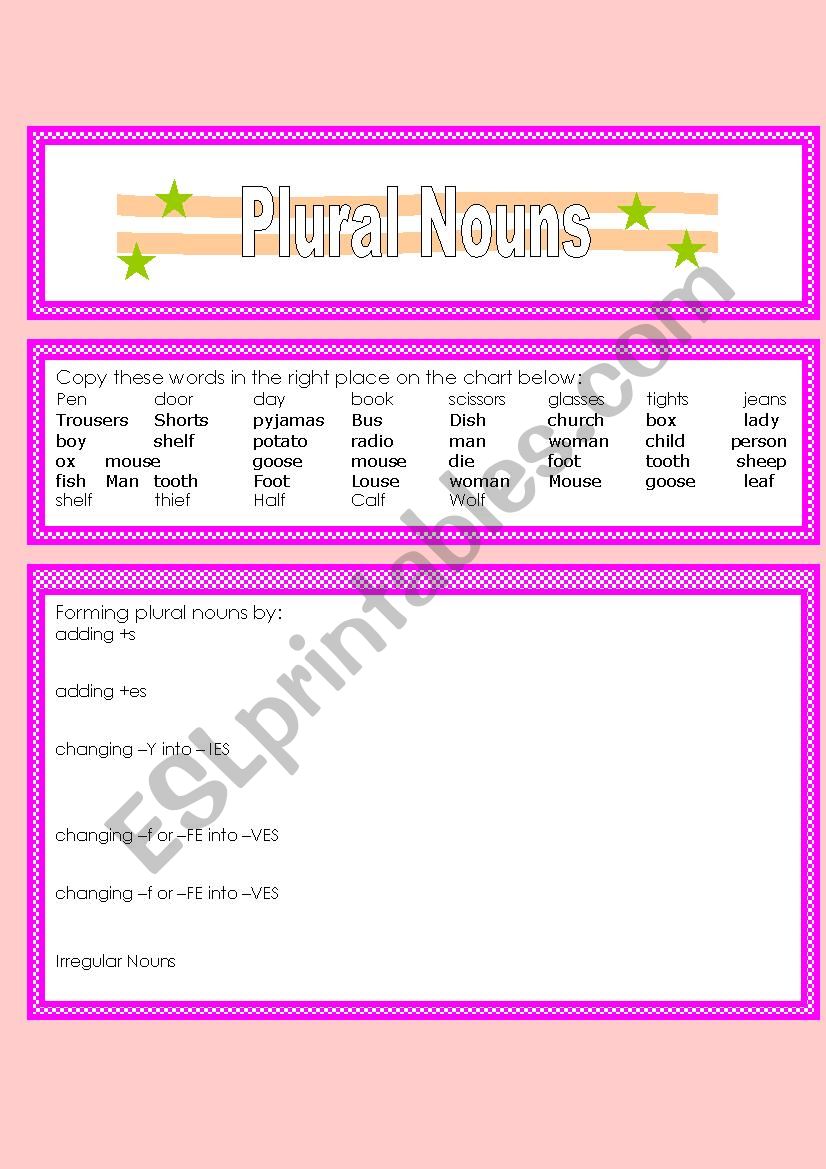 Plural Rules Exercises worksheet