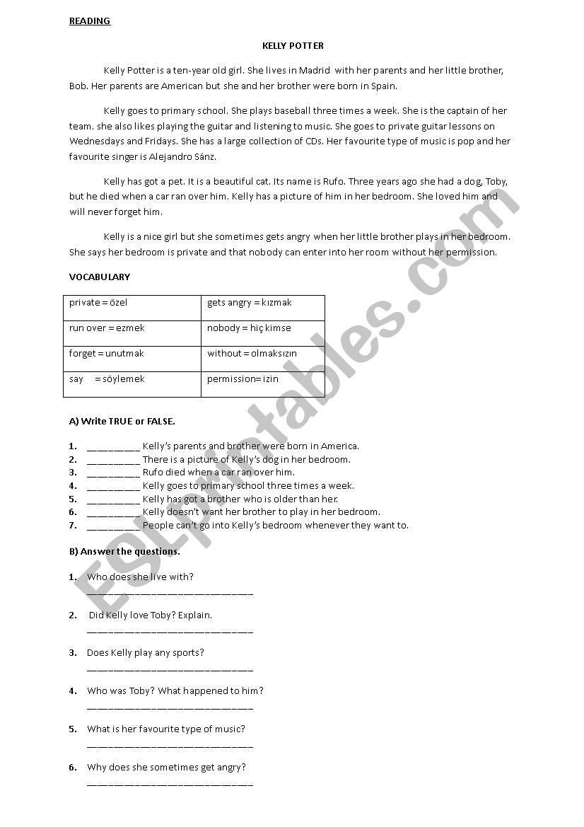 pop quiz worksheet