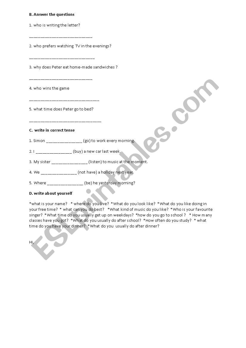 pop quiz worksheet
