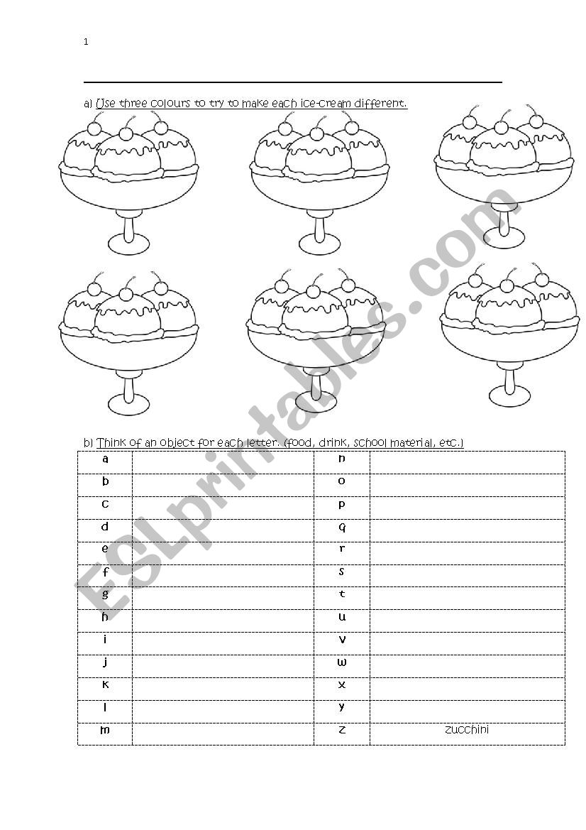 Different exercises worksheet