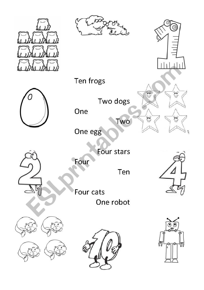 Match phrase or word with proper picture (numbers)