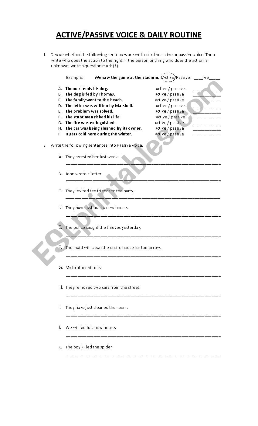 Passive Voice and Daily Routine