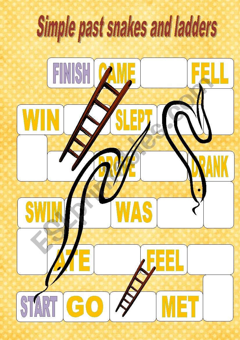 Simple past snakes and ladders