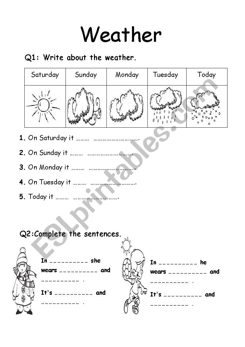 Weather worksheet