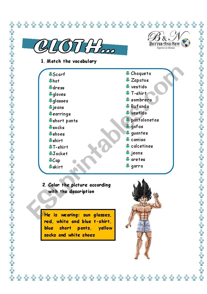 CLOTHES worksheet