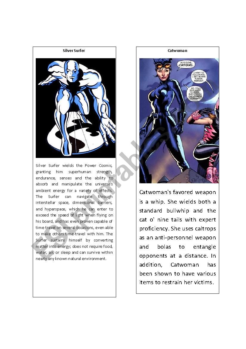 Superheroes 12 ( Silver Surfer and Catwoman)