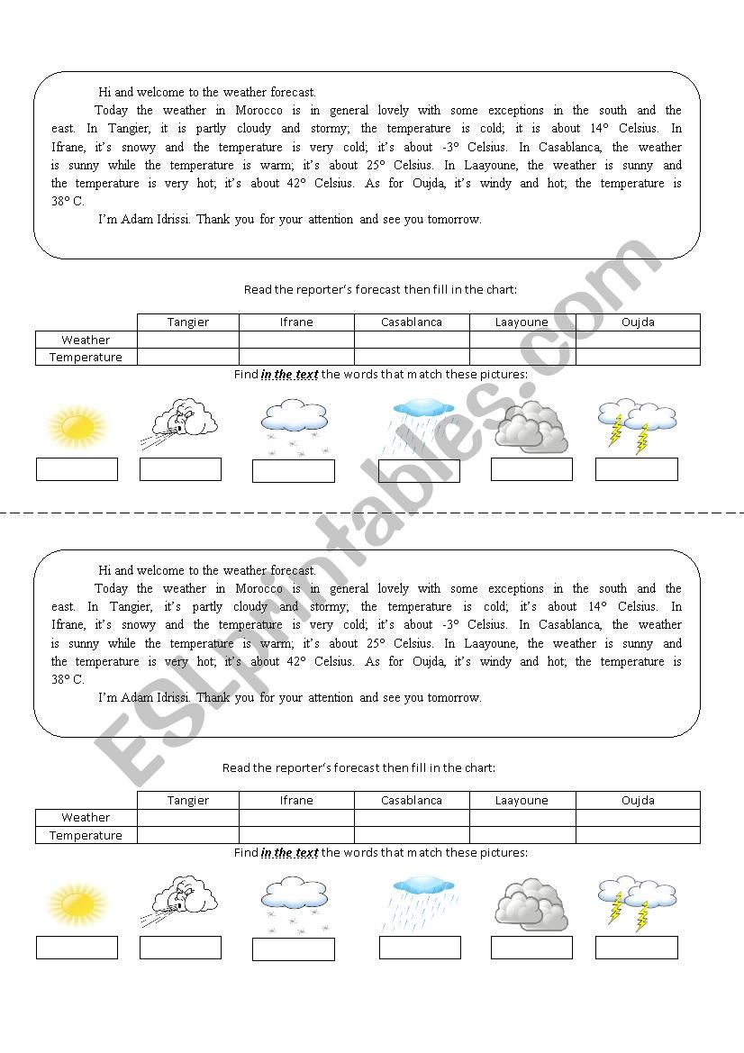 Forecast Reporting worksheet