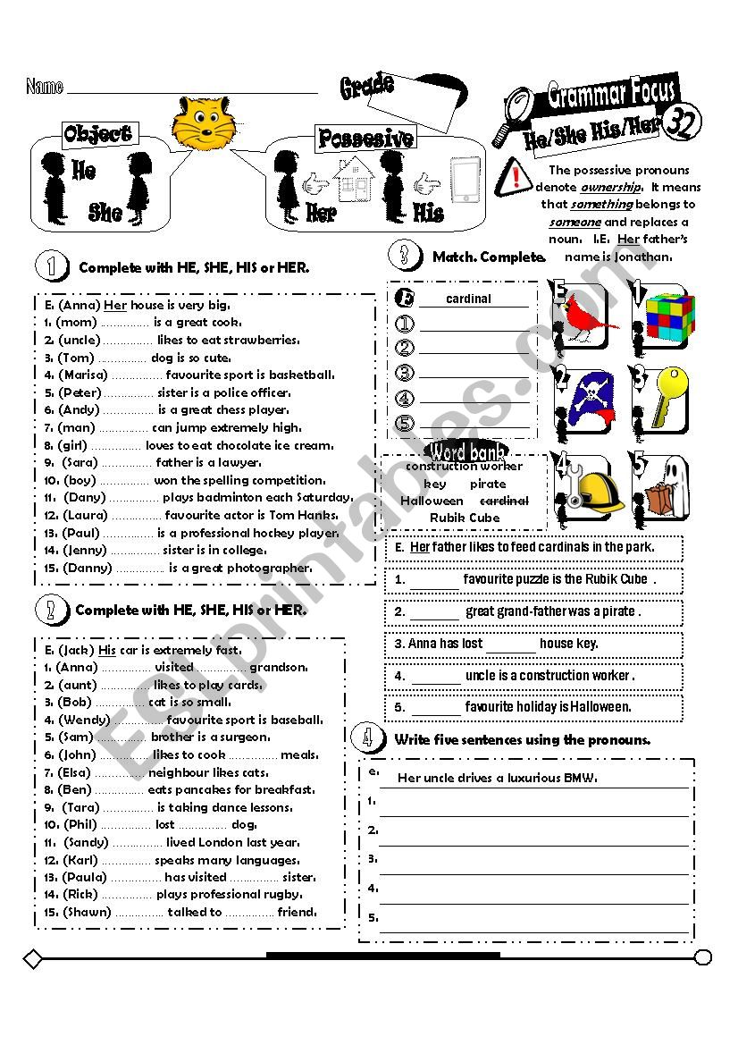 Grammar Focus Series_32_HE SHE HIS HER (Fully Editable + Key) 