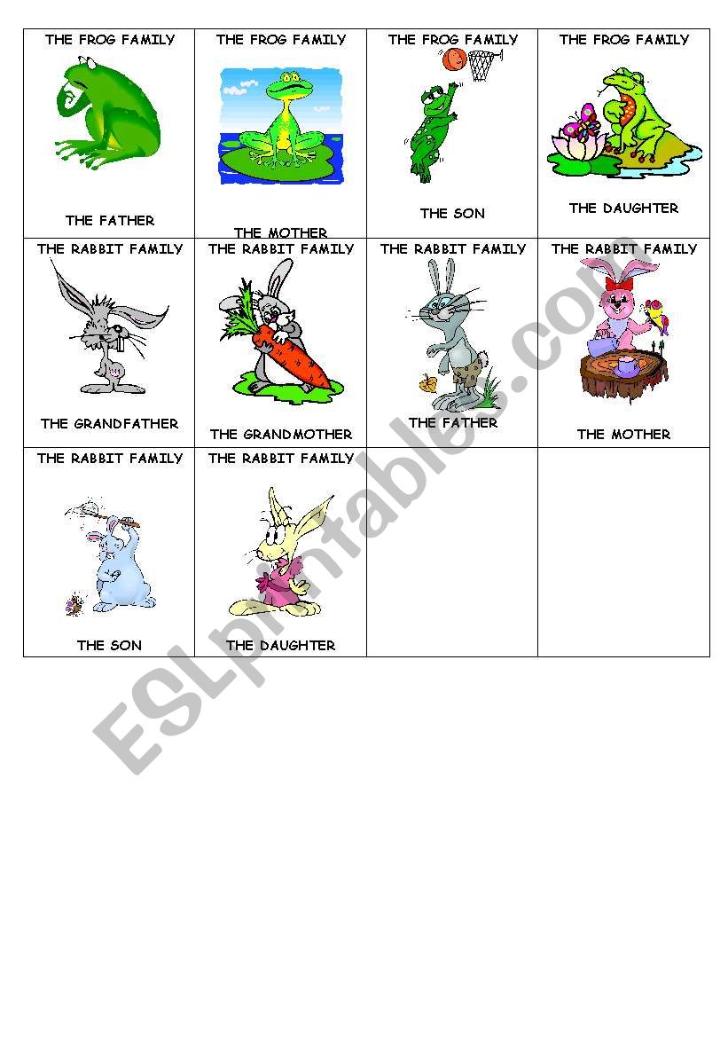 Family card game PART 3  worksheet