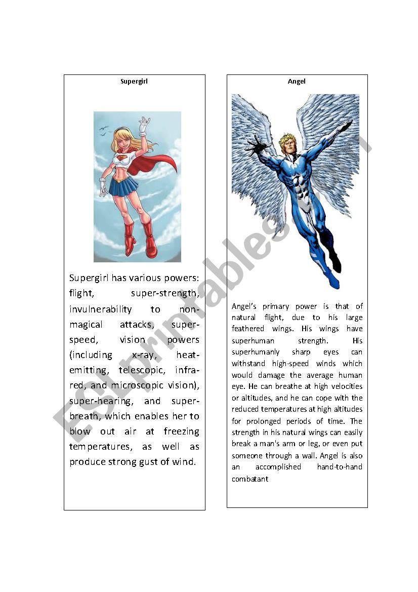Superheroes 14 ( Supergirl and Angel X-men)