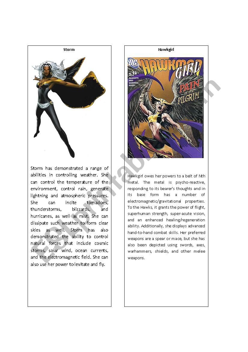 Superheroes 15 ( Storm X-men and Hawkgirl)
