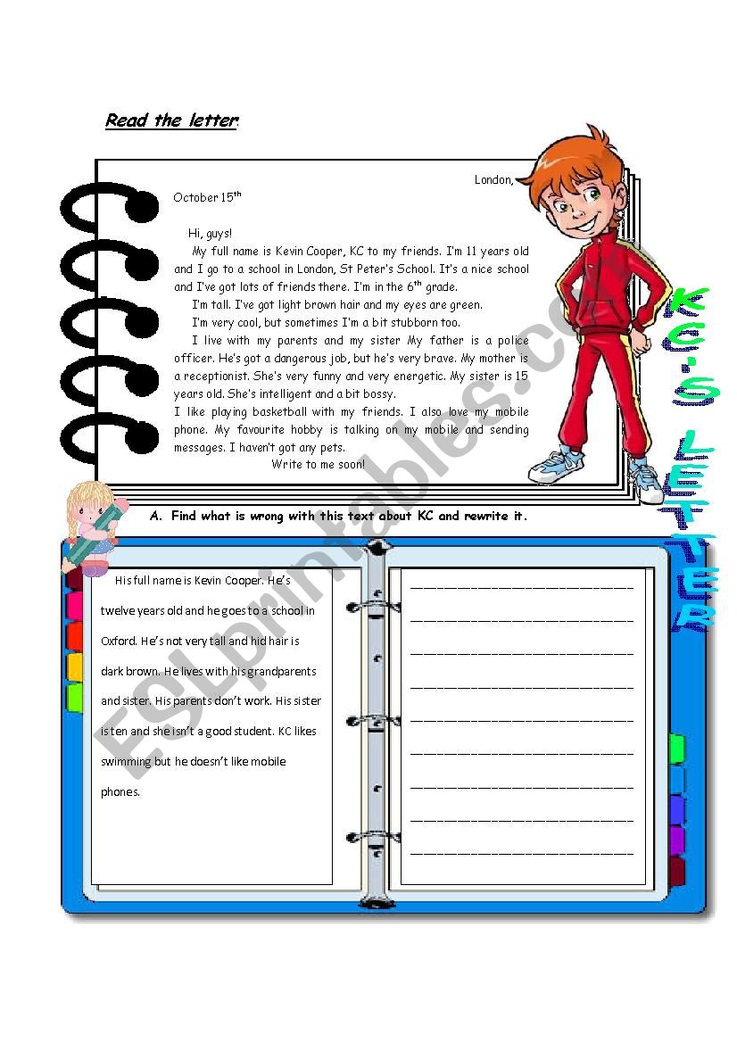 Reading A Letter worksheet