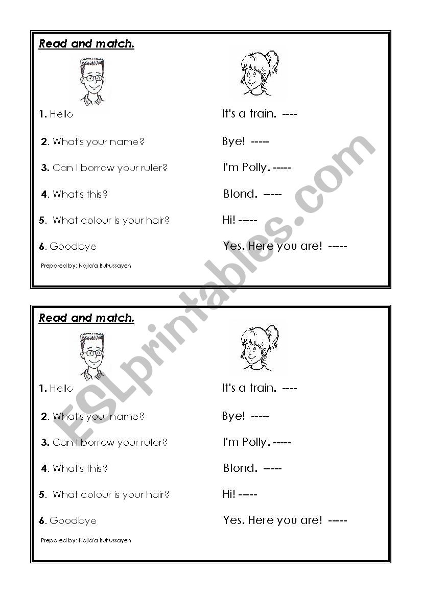 Read, choose and write worksheet