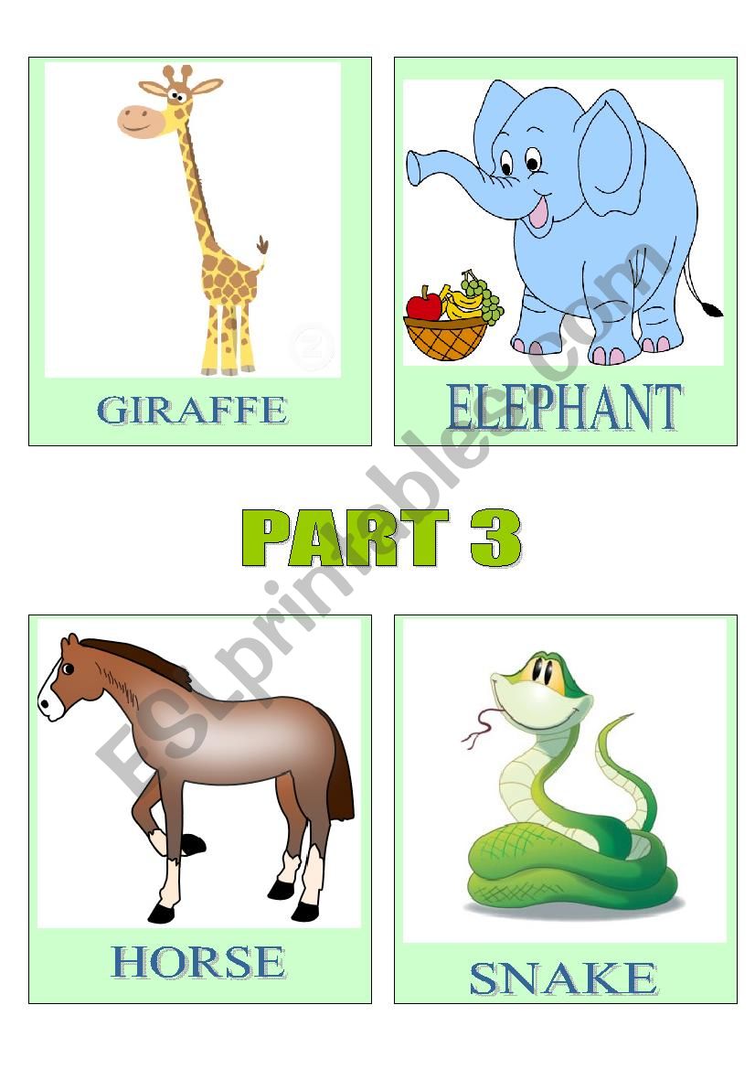 Flashcards-Animals worksheet