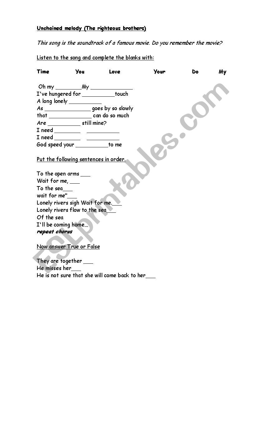 4 SONGS!  worksheet