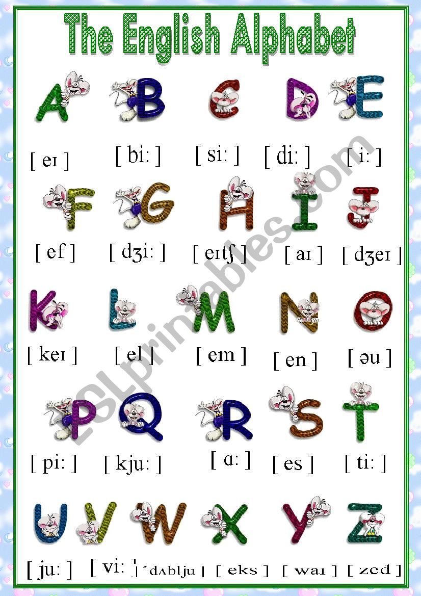 The English Alphabet worksheet