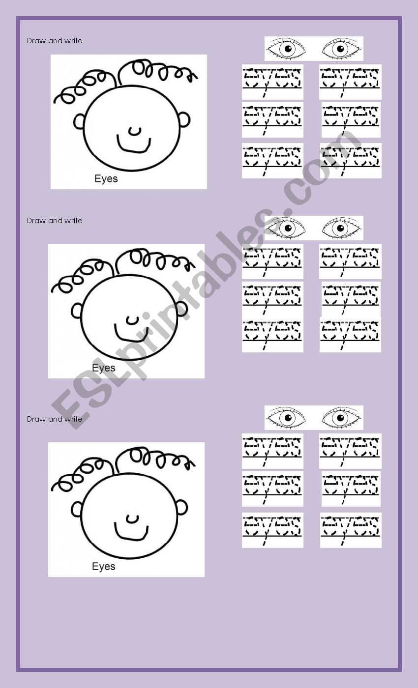 eyes worksheet