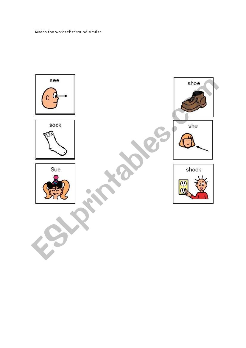 Minimal pairs worksheet