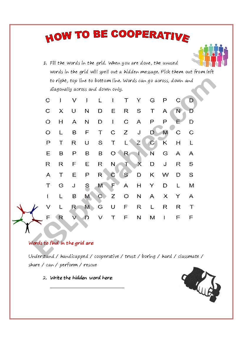 Word search game  worksheet