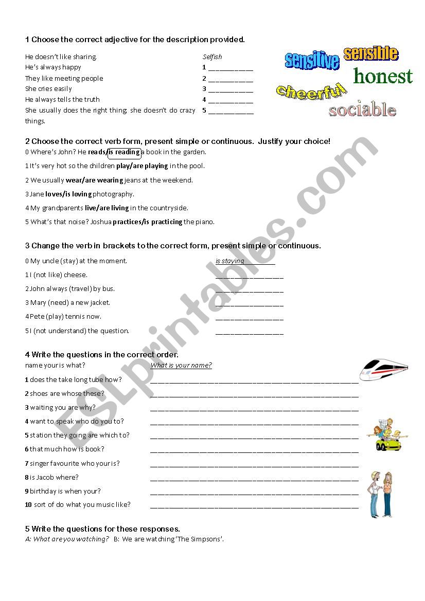 english grammer worksheet