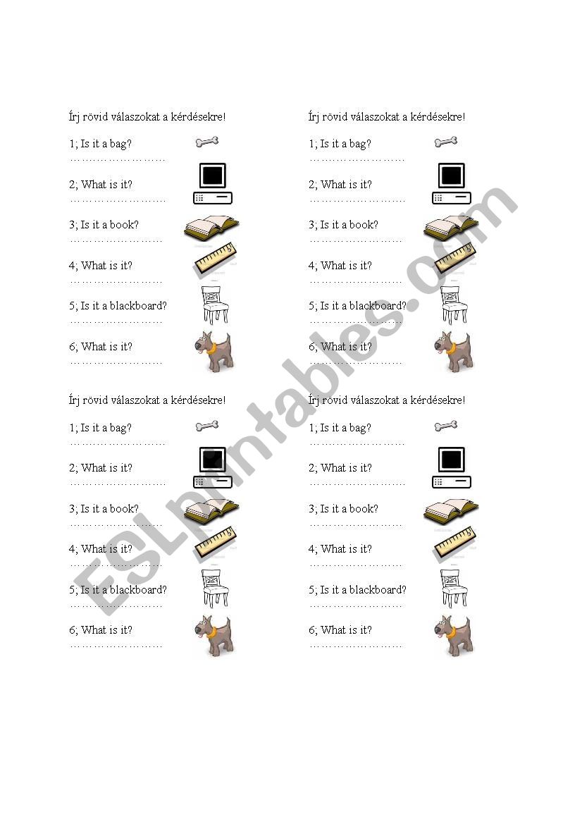 Short answers worksheet