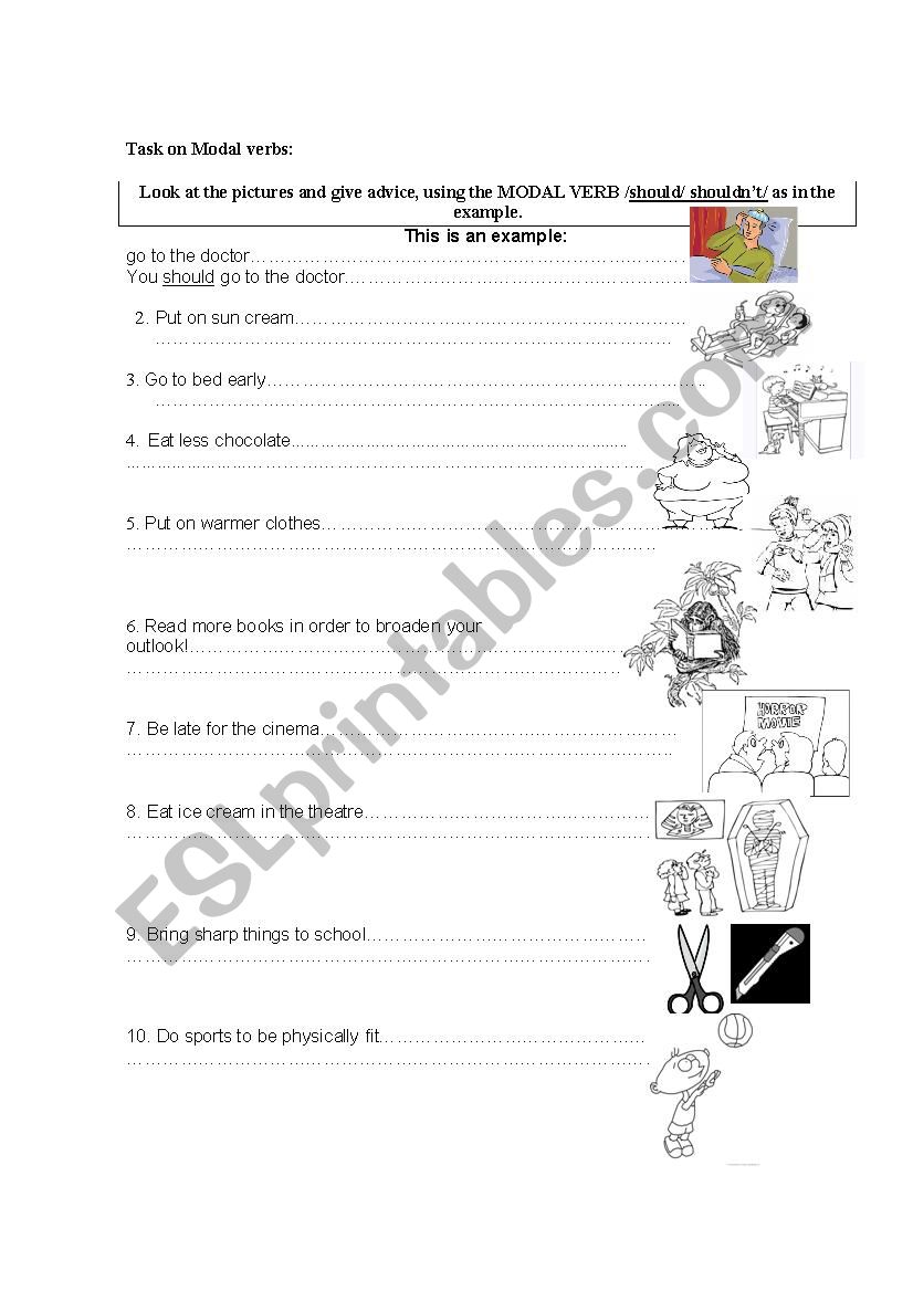 Should and should not worksheet