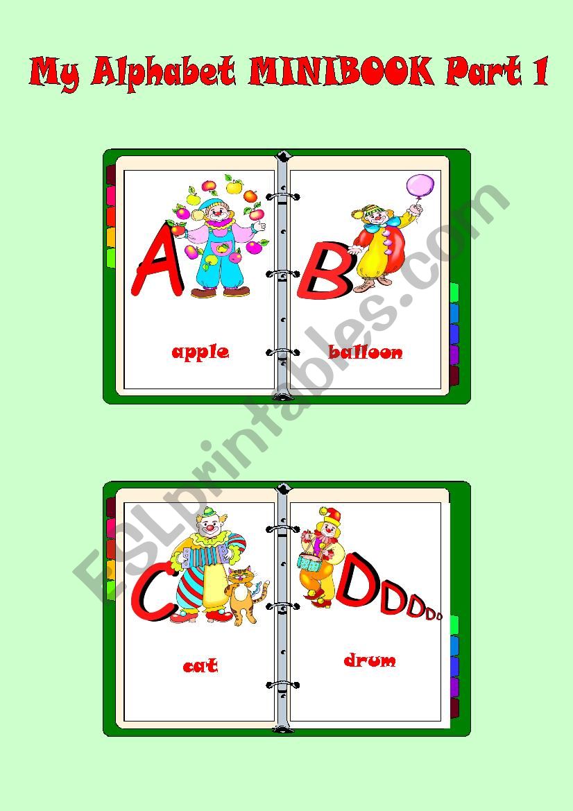 My Alphabet MINIBOOK Part 1 worksheet