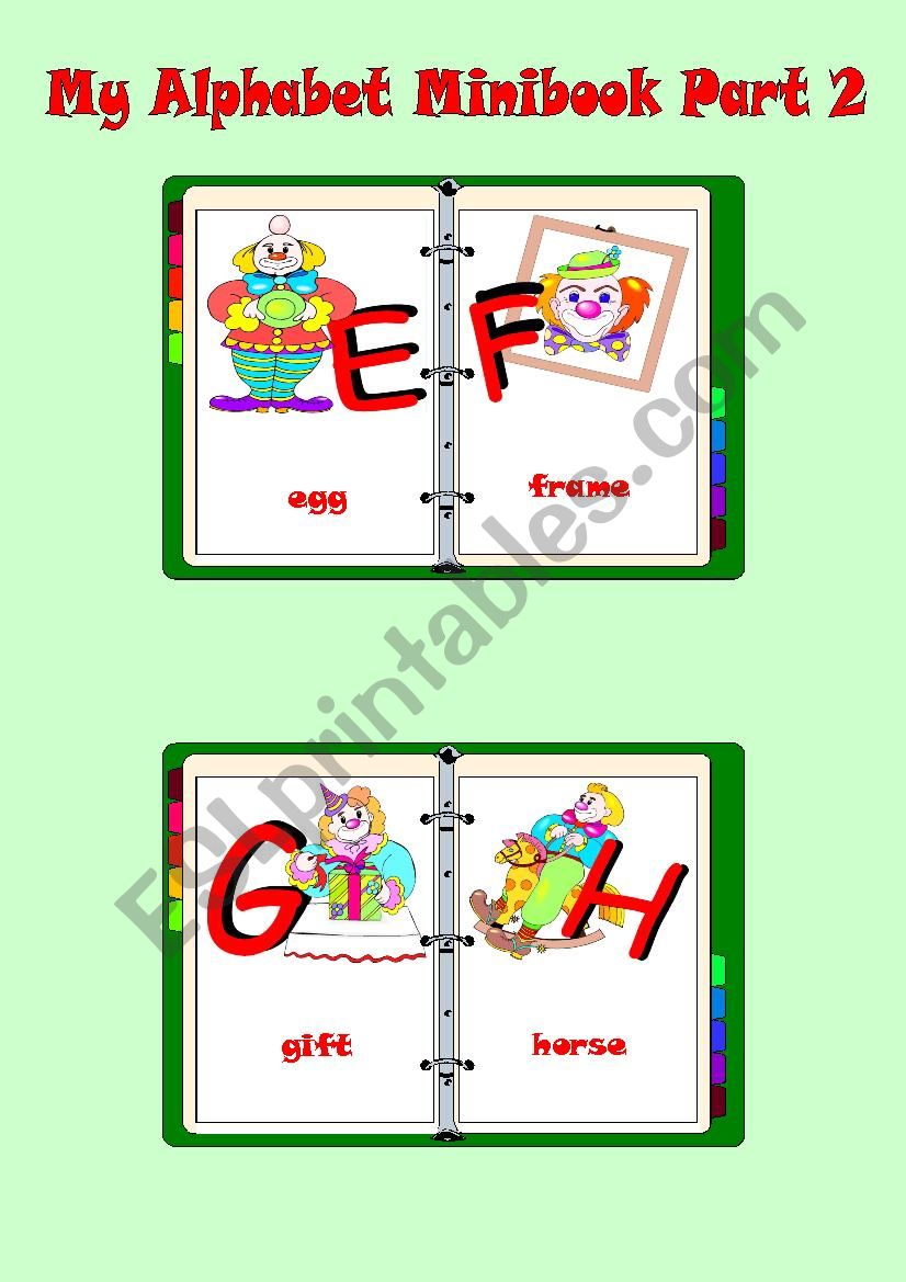 My Alphabet MINIBOOK Part 2 worksheet