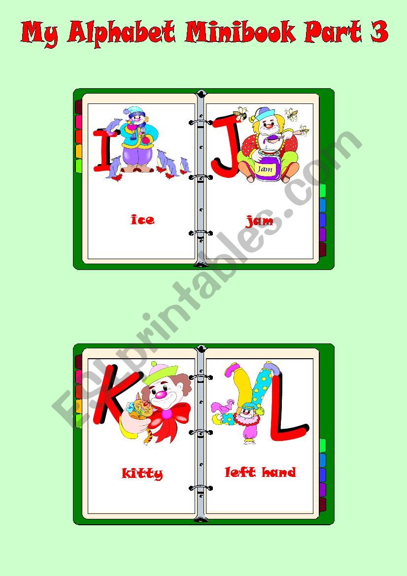 My Alphabet MINIBOOK Part 3 worksheet