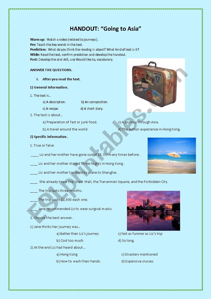 Travelling abroad! worksheet