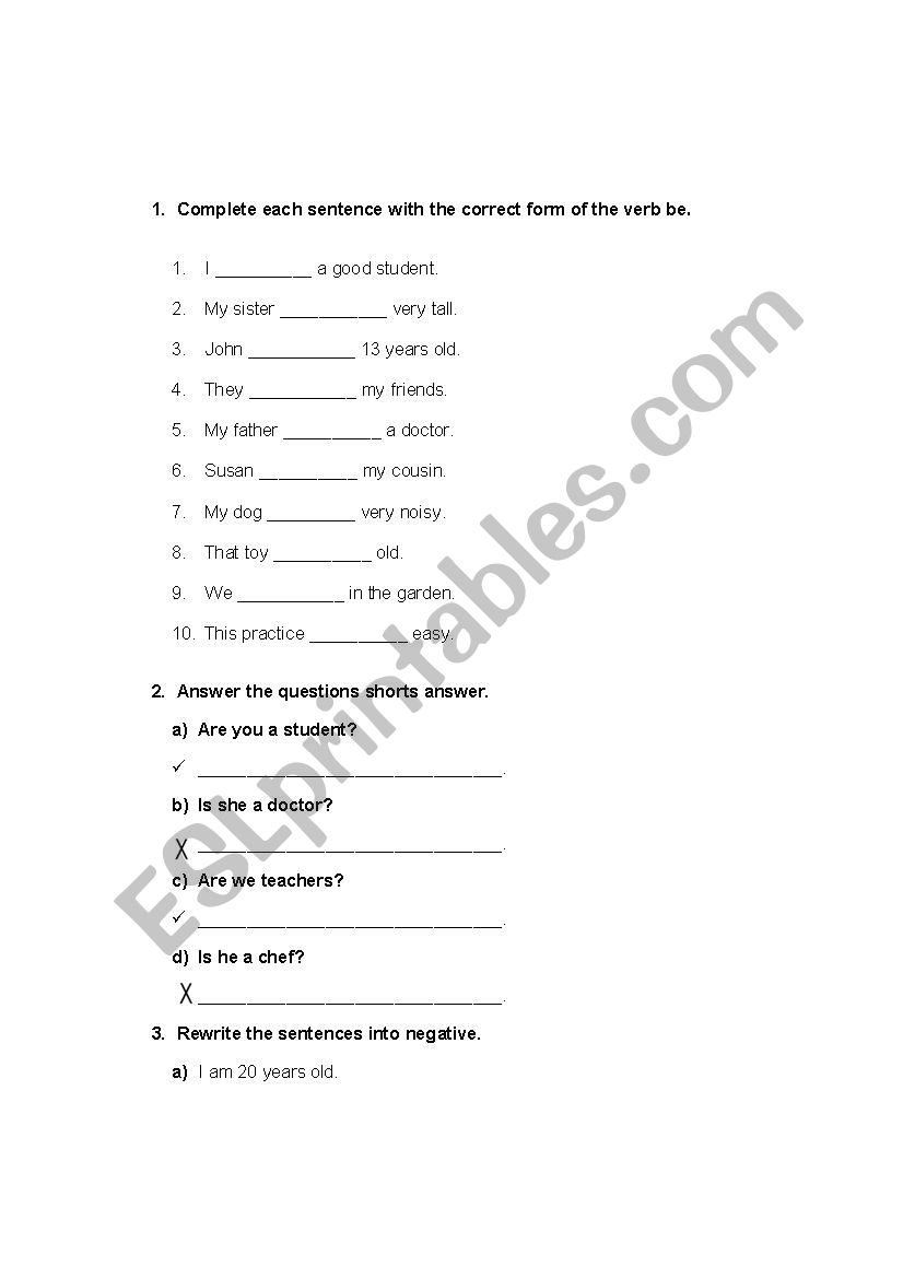 test worksheet