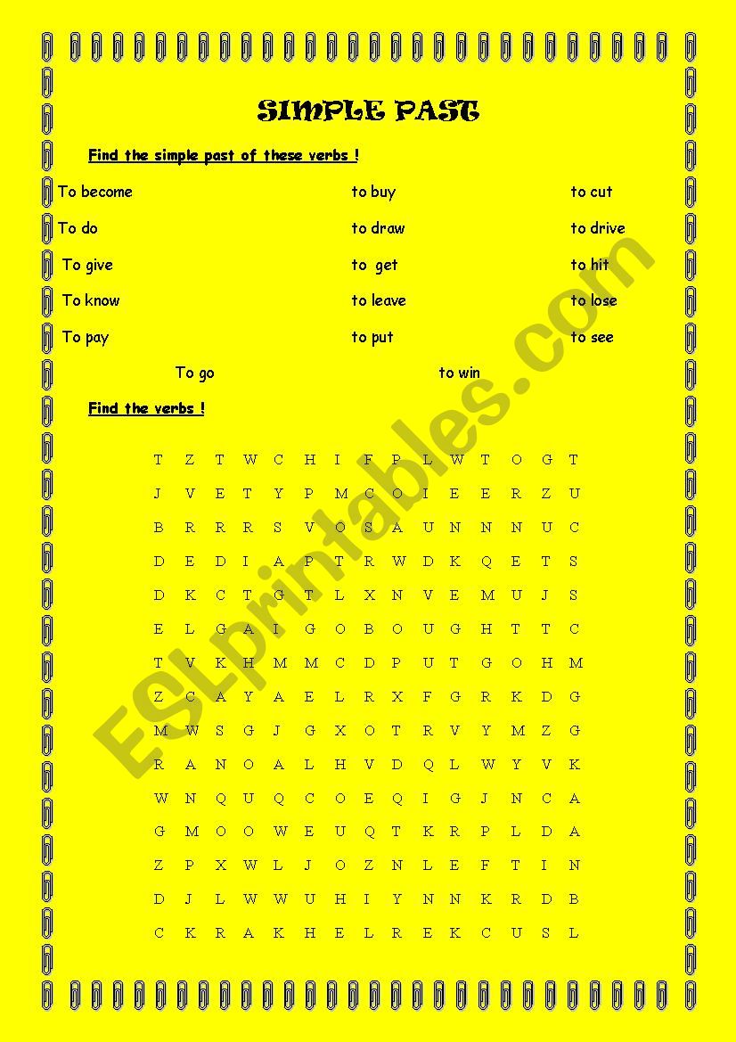 Past Simple worksheet