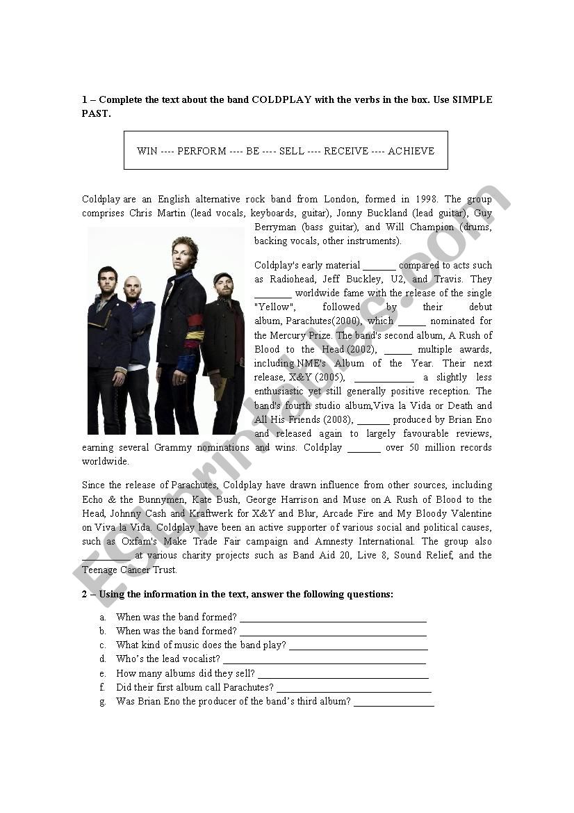 Used To - Irregular Verbs worksheet
