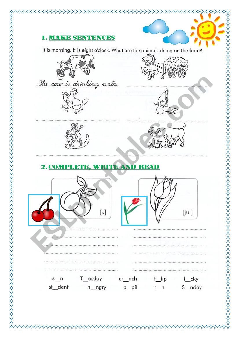 Grammar practice elementary worksheet