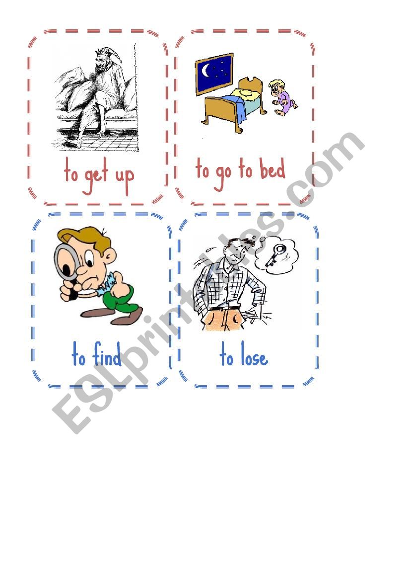 Opposite Verbs Card Game worksheet