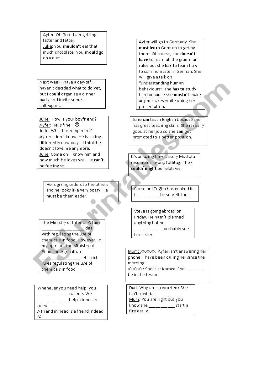 modals worksheet