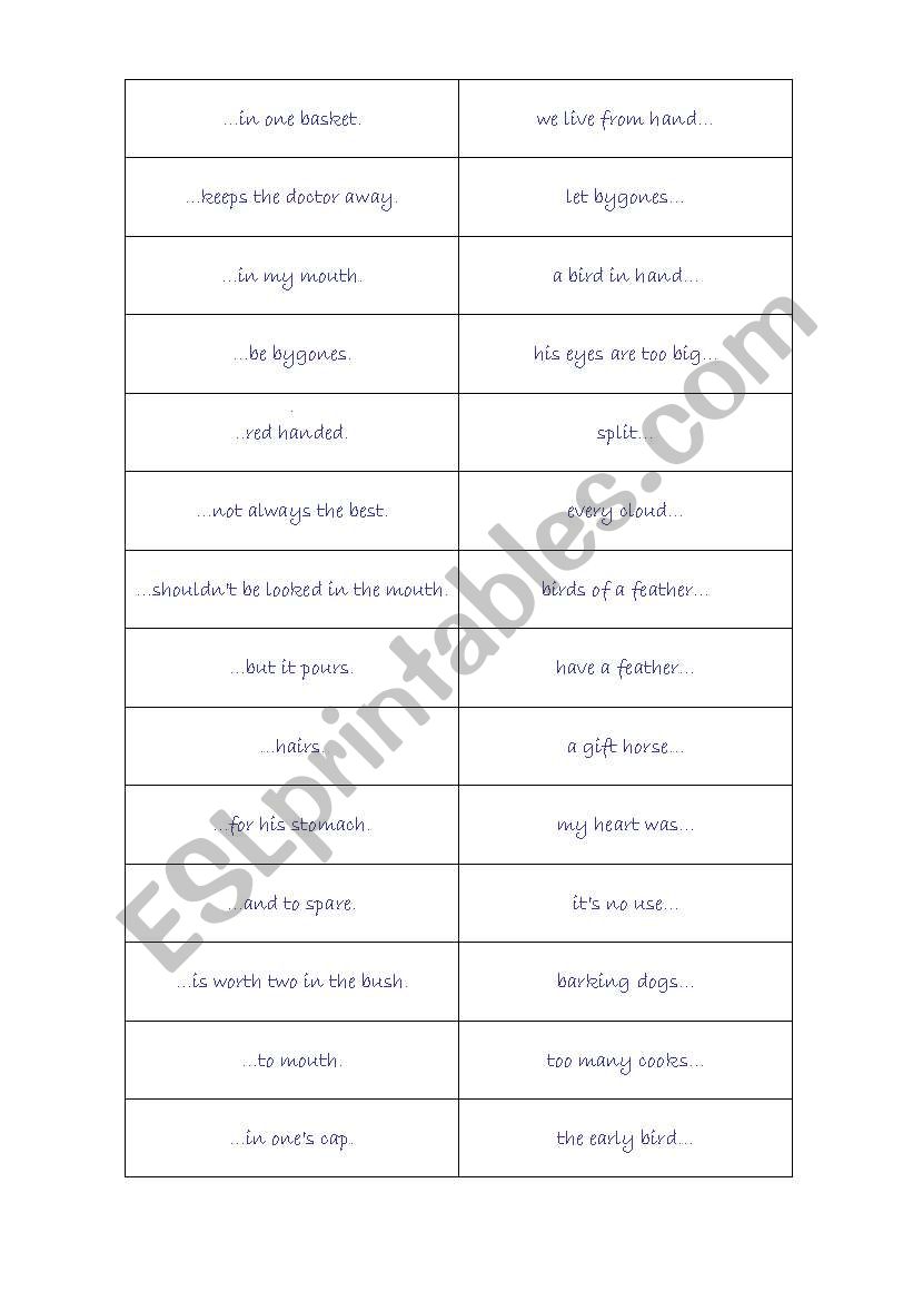 Idioms dominoes...!!! worksheet