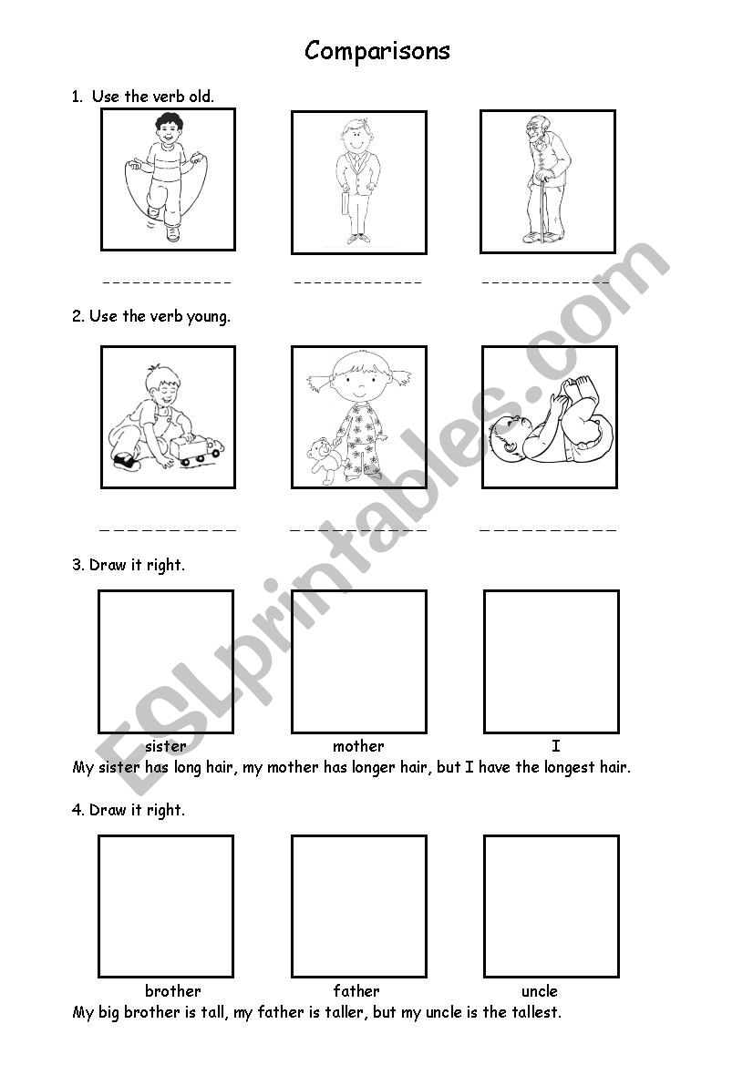 Comparitives worksheet worksheet