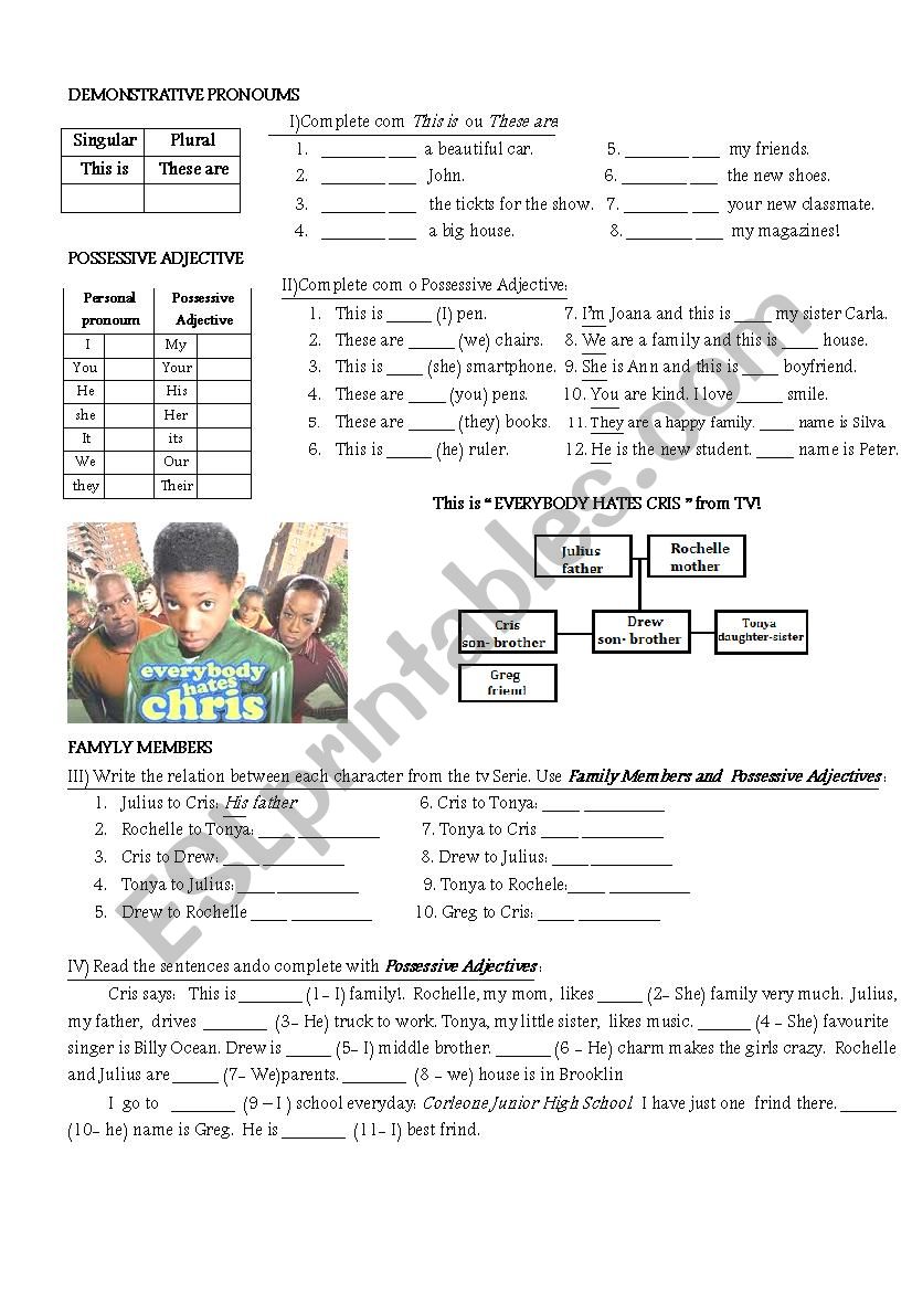 Demonstrative and personal Adjectives