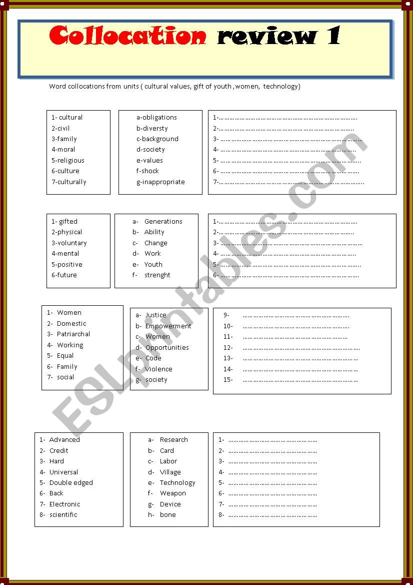 collocation review ( moroccan bac students)