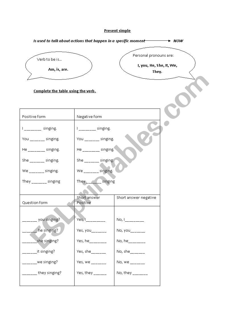 present simple worksheet