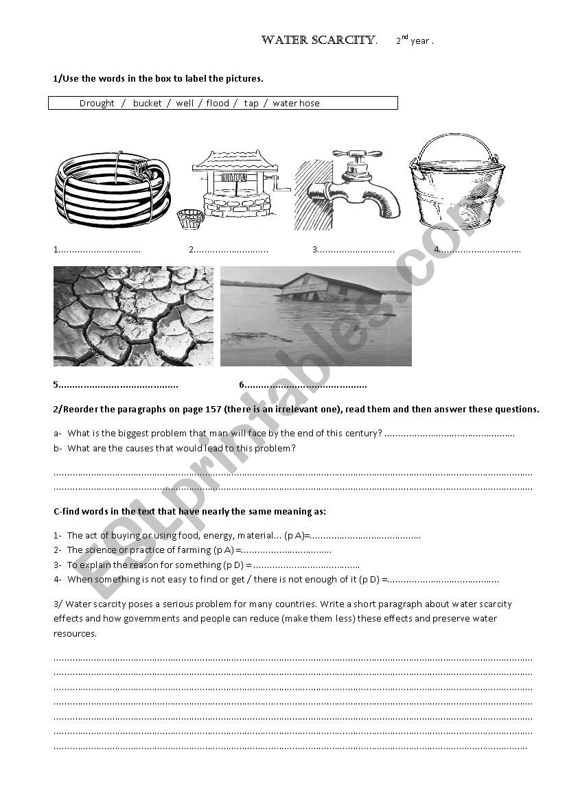 Lesson 28 water scarcity for 2nd year