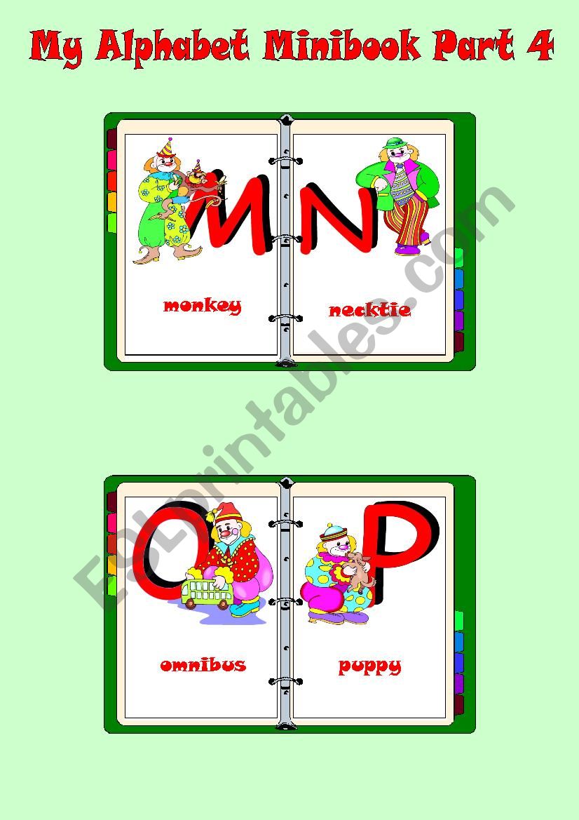 My Alphabet MINIBOOK Part 4 worksheet