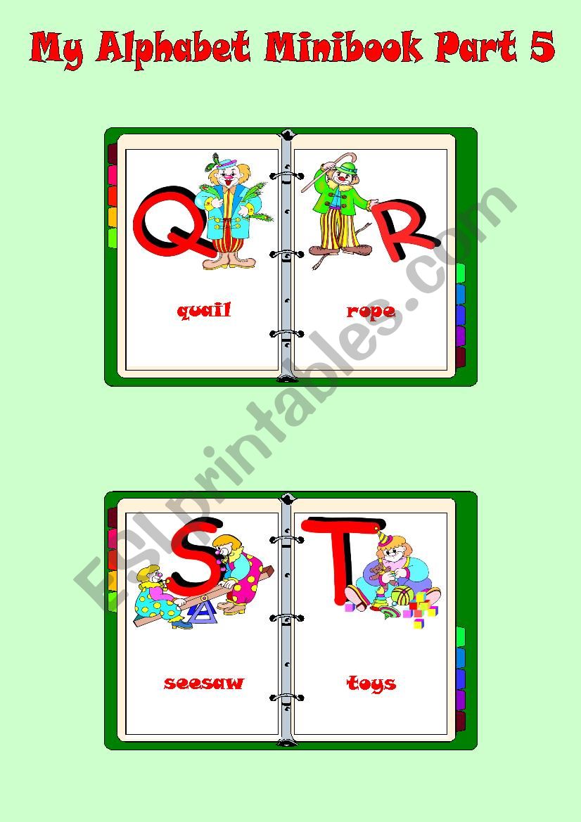 My Alphabet MINIBOOK Part 5 worksheet