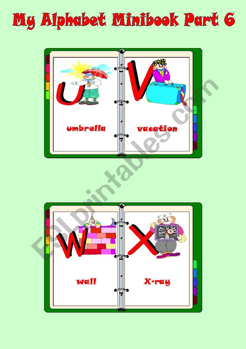 My Alphabet MINIBOOK Part 6 worksheet