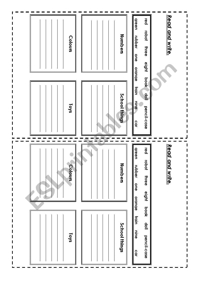 Read and write worksheet