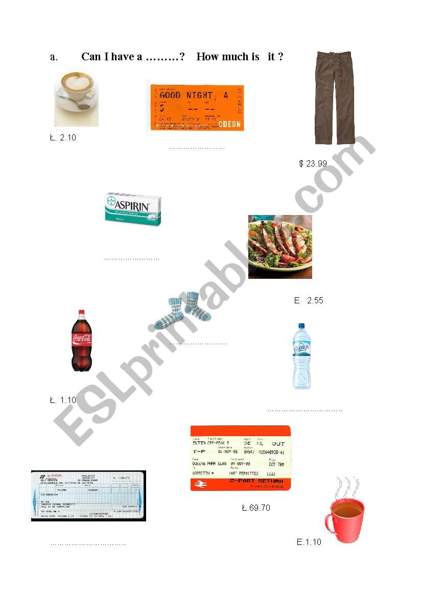 Can I have ...? worksheet