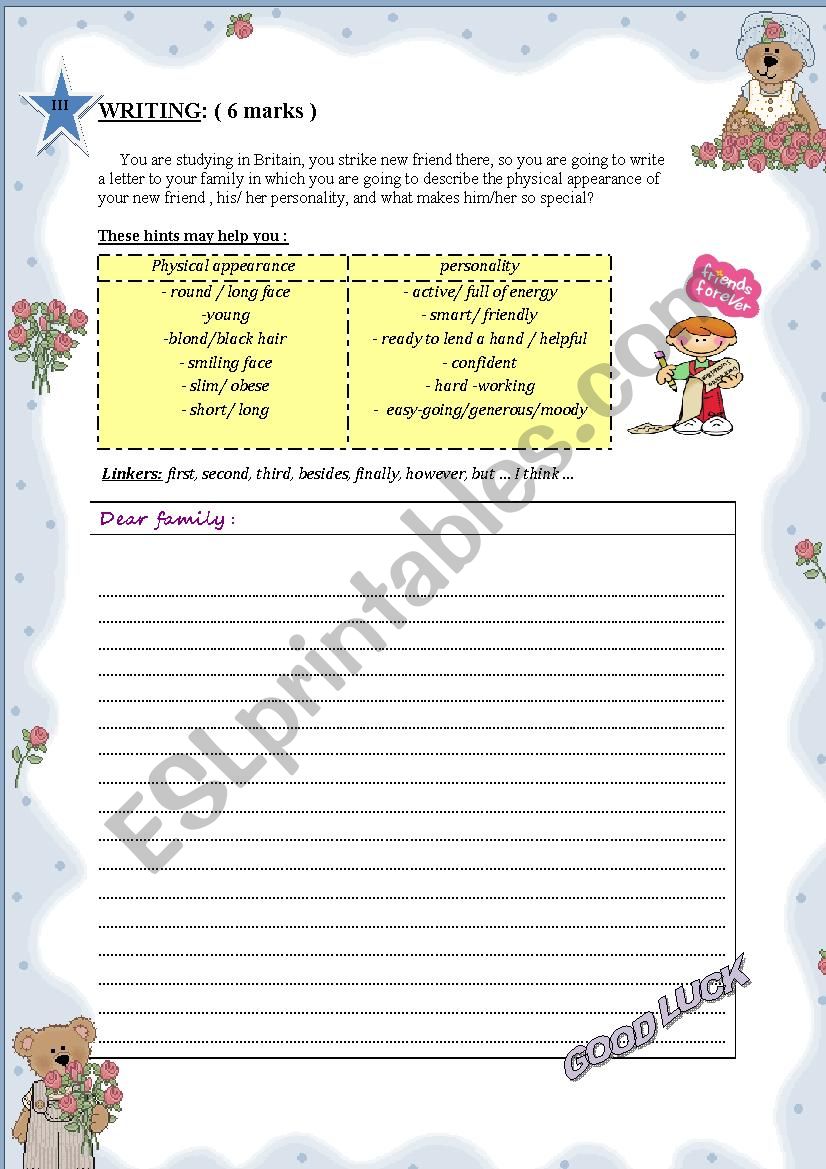 Full term test NÂ° 3 8th form ( Second  part)