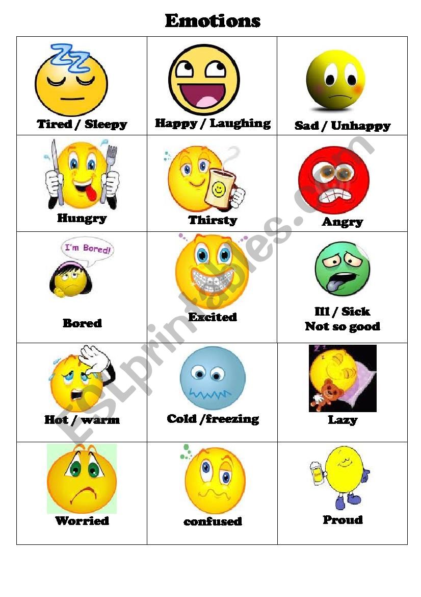 Emotions worksheet